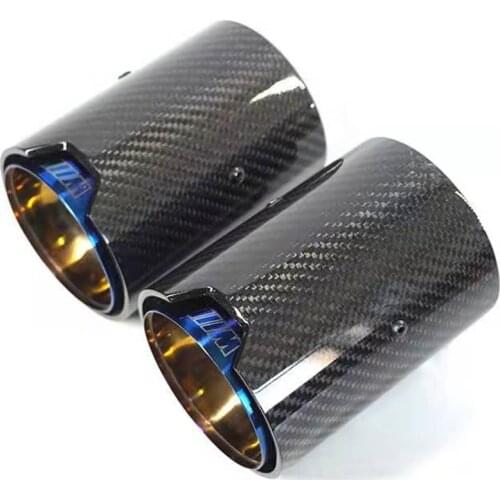 New Brand Baking Blue Carbon Fiber Stainless Steel Muffler for Bmw M2 F87 M3 F80 M4 F82 F83 Rear Decorated-exhaust Pipe