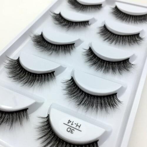 LTWEGO 5 Pairs Mink Eyelashes Multipack 3D Soft Mink Hair False Eyelashes Fluffy Dramatic Eye lashes Maquiagem Cilios H Sizes