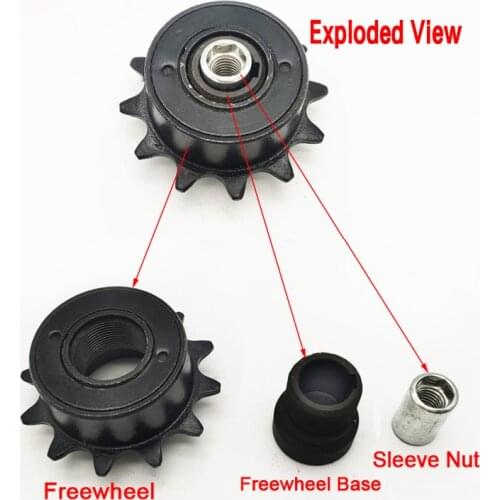12-tooth flywheel for MY1016Z/MY1018 geared motor, modified electric bicycle left mounted flywheel