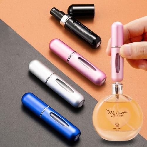 Refillable Mini Perfume Spray Bottle Aluminum Spray Atomizer Portable Travel Cosmetic Container Perfume Bottle Home Storage