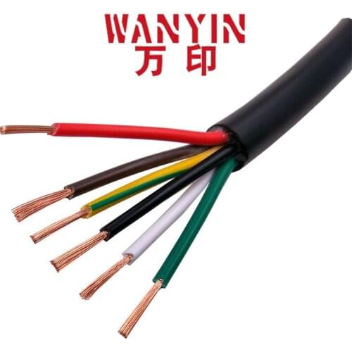 PVC multi-core cable black 17AWG 1.0MM RVV 2/3/4/5/6/7/8/10/12/14/16/20/24 core control signal line copper wire
