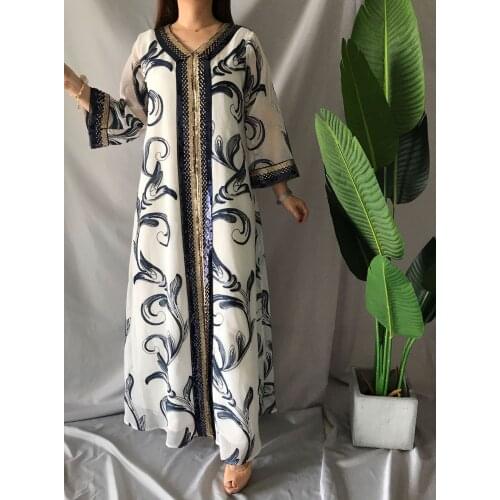 Fashion Sequins Embroidered Muslim Dress Dubai Arab Abaya Duabi Arabic Turkey Moroccon Kaftan Islamic Clothing India Gown Robe