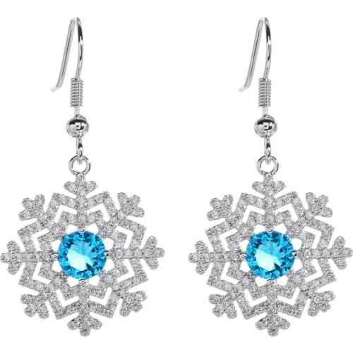 High-quality European and American fashionable snowflake Zircon Earrings for women/girls Wedding Party Jewelry Earrings