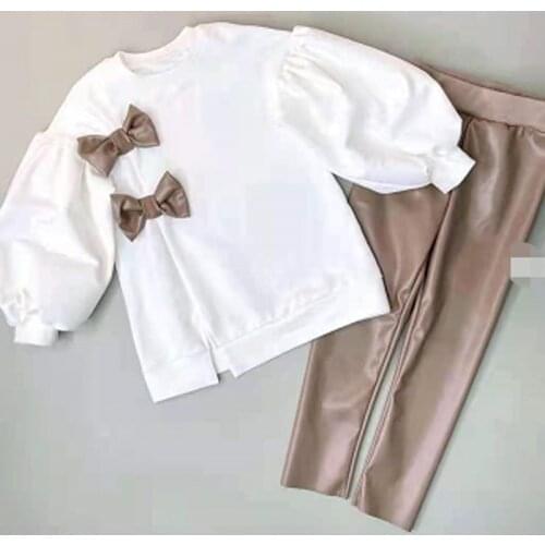 2020 New Kids Baby Girls Clothes Spring Winter Outfits Child Sequin Long Sleeve Shirts Pants Set Tracksuit Cotton Casual Clothes