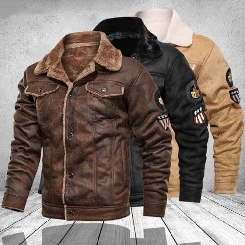 Mens Plus Size Leather Jacket Fashion Motorcycle Denim Jacket Retro Coat Windbreaker Warm Fleece Soft Smooth Artificial Leather