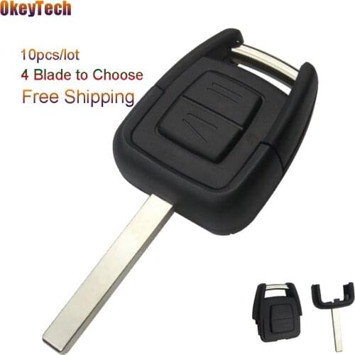 OkeyTech 10pcs/lot for Vauxhall Opel Astra Zafira Omega Vectra 2 Buttons Remote Car Key Shell HU43 HU100 YM28 HU46 Uncut Blade