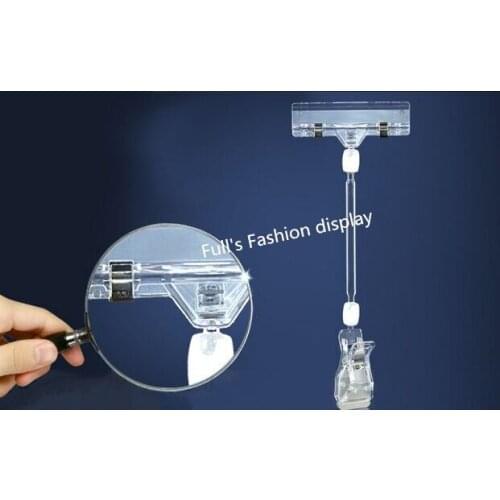 Wholesale free shipping plastic Pop clip display sign label holder price tag display rack shelf advertising spring clip 100pcs