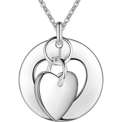 Wholesale Charm Silver Color Pendants For Women Fashion Jewelry Necklace Lady Fashion Jewelry Pendant Jigsaw Puzzle Heart AN276