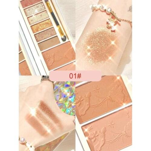 Eight-color Eyeshadow Palette Pearly Matte Powder Fine And Non-flying Powder Carved Eyeshadow Long Lasting Makeup TSLM1
