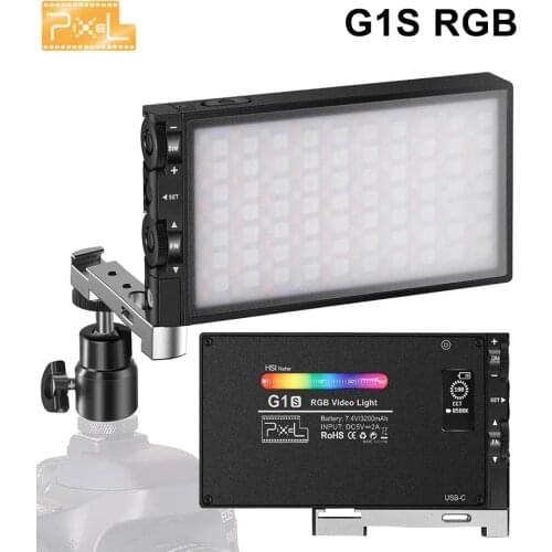 Pixel G1s RGB Video Light 12W LED Fill Lights Lamp Photography Lighting Rechargeable Effects Vlog Live Light for Camera Phone