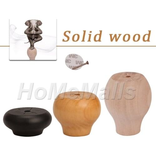 2/4/10 Pieces of Solid Wood Furniture Cabinet Foot Pads Table Legs Heightened Chair Furniture Heightened Table Legs 2/4/6cm High