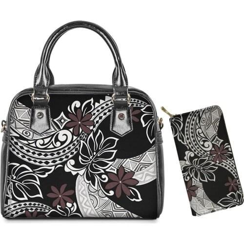 Polynesian Messenger Bags Hawaiian PU Leather Women Handbag Woman Handbag Wallet Set Casual Messenger Shoulder Bags Bolsos Mujer