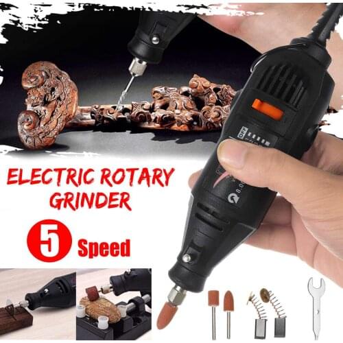 DOERSUPP Portable Rotary Tool Speed Adjustable Electric Polishing Grinding Machine Mini Electric Drill Grinder Set 220V/110V