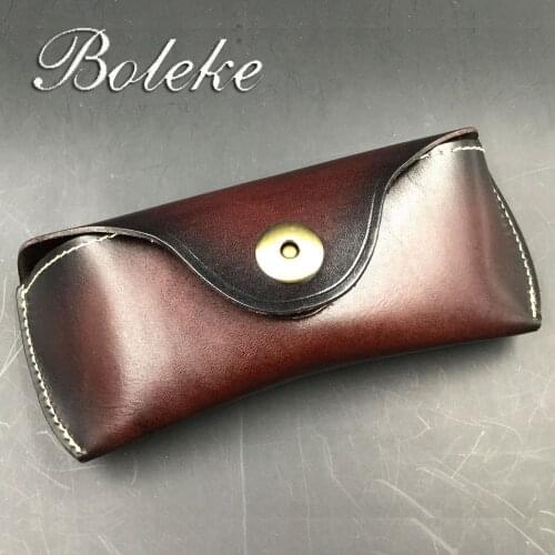 2021Vintage Handmade Magnetic Eyeglasses Box Jeans Belt Waist Bag for Men Women Cow Genuine Leather Fanny Pack Storage Pouch