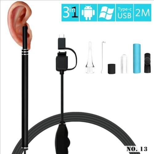 Professional In Ear Cleaning Endoscope Spoon Mini Camera Ear Picker Ear Wax Removal Visual Ear/Nose Otoscope Support Android PC