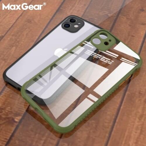 Shockproof Armor Case For iPhone 12 Mini 11 Pro Xs Max XR X 6 7 8 Plus SE Luxury Frame Clear Acrylic Silicone Cover 12Pro Funda