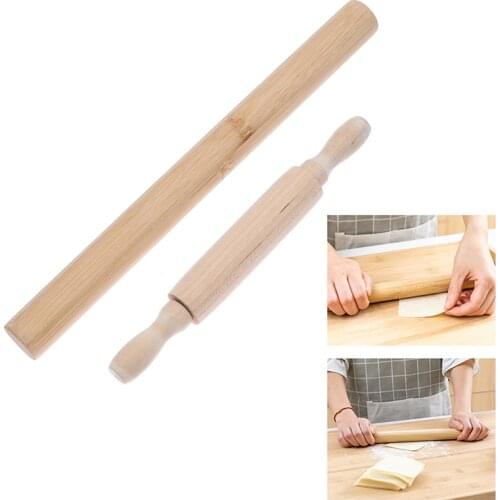 Rolling Pin Solid Wood Non stick Wooden Pressing Stick Baking Dough Kitchen Tool