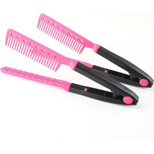 Salon Hairdress Hairdressing Styling Hair Straightener Folding V Shape Comb