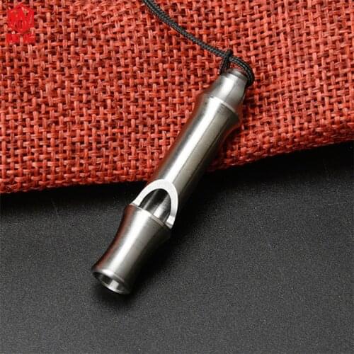 1PCS Outdoor Camping Tweeter High Frequency Survival Reminder Whistle EDC Lightweight Portable Titanium Alloy Whistle
