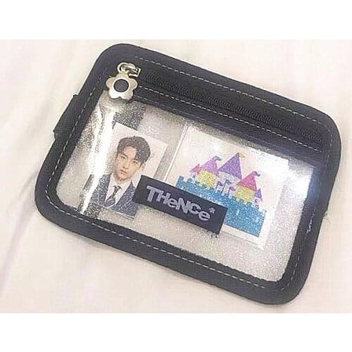 South Korea ins girl star chasing personality bank card card holder transparent PVC coin purse glitter wallet