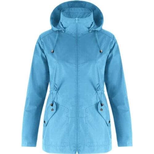 Womens Lightweight Raincoat for Women Hiking Jacket Long Rain Jackets Active Rainwear Waterproof Jacket Hooded Outdoor 2021