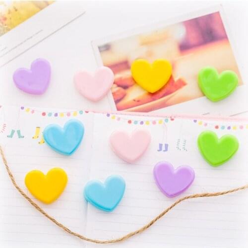 1/5pcs/ 1 lot Cute girl heart love plastic Clip Set / Cute plastic Paper Clips / Small Craft Photo Pegs Kawaii Stationery