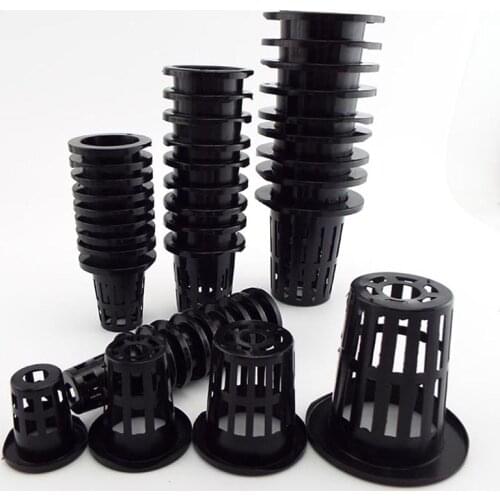 10pcs Hydroponic Mesh Pot Vegetable Planting Basket Soilless Cultivation Plastic Plant Rooter Cup Aquarium Plant Cultivate Pot