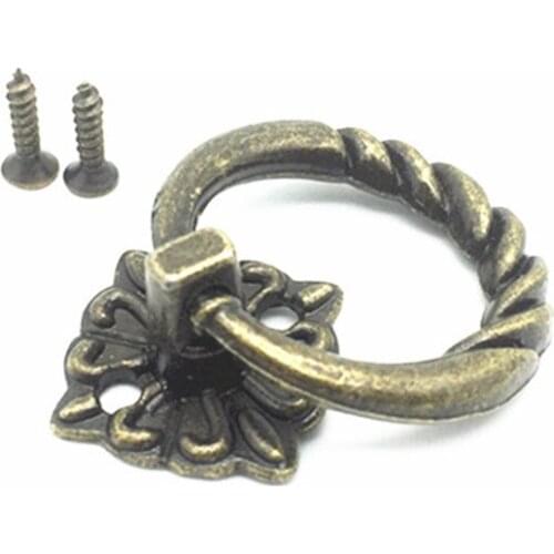 10PCS Retro Metal Kitchen Drawer Cabinet Door Handle Furniture Knobs Handware Cupboard Antique Brass Shell Pull Handles