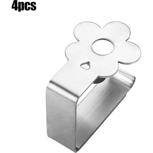 4pcs Silver Tablecloth Stainless Steel Stable Clips Adjustable Endurance Holder Party Picnic Decor High Quality