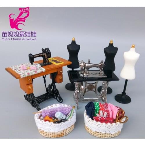 Doll accessories mini sewing machine body shape sewing model coffee maker Mini TV doll house decoration for 1/6 BJD barbie doll