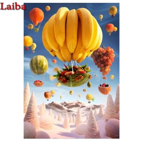 Diamond Painting Fruit hot air balloon Handmade Needlework Diamond Embroidery Scenery Cross Stitch Home Decoration painting Gift