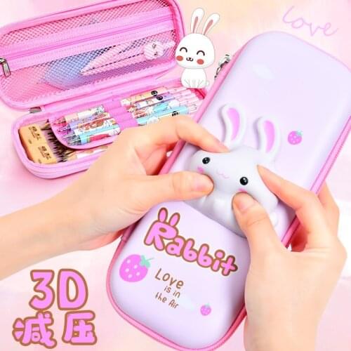 3D Pencil Case Decompression EVA Pencil Bag Cute Cartoon Pen Bags Simple Large Capacity Multifunctional Stationery Case
