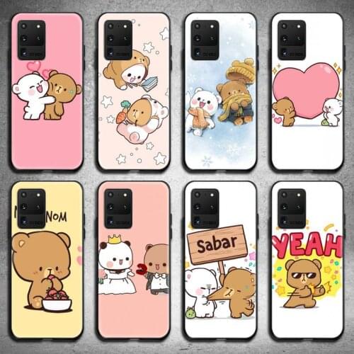 Milk Mocha bear Phone Case for Samsung S20 plus Ultra S6 S7 edge S8 S9 plus S10 5G lite 2020