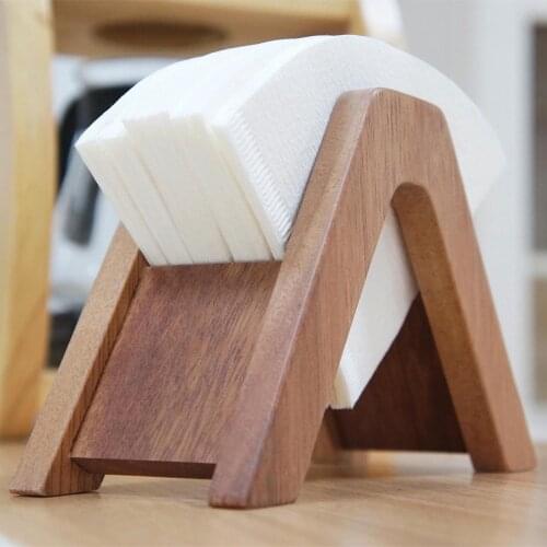 Wooden Coffee Filter Paper Holder Coffee Paper Dispenser Rack Storage Box Coffee Tool