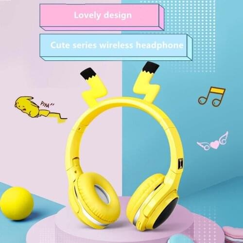 LED Cute Bluetooth 5.0 Headphones Kids Headset Foldable Stereo Headset With Mic Support TF Card 3.5mm Plug
