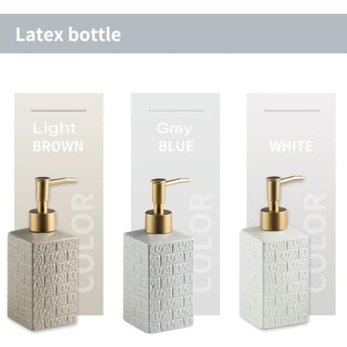 3 Colours Art Brick Design Charming Gold Head Top Fashion Pure Ceramic Relief Bath Bathroom Soap Lotion Gel Pump Dispenser