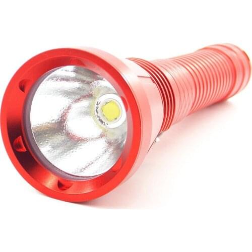80m Diving Depth 1xCREE XHP70.2 3200 Lumens Red Body LED Diving Flashlight(2x26650)
