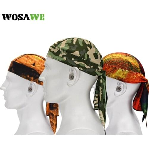 WOSAWE Quick Dry Printing Cycling Cap Summer Men Women Running Hiking Fishing Bandana Headscarf Hood Headband Caps