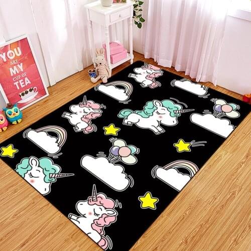 Nordic Modern Carpet Cartoon Unicorn pattern 3D Carpets for Living Room Bedroom Area Rugs Child Play Mats Home Door Rug alfombra