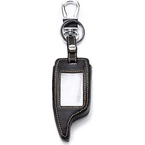 Leather Alarm Remote Keychain Case for Scher Khan For Scher-khan Magicar 5 6 M5 M6 Cover Holder