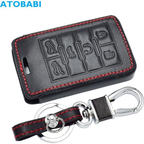 Leather Car Key Cover For Cadillac Escalade SRX XTS ATSL SLS CTS STS ATS BLS Smart Keyless Entry Remote Fob Case Keychain Bag
