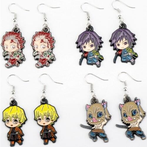 Fashion Demon Slayer Earring Jewelry Anime Figure Drop Earring Cosplay JewelryWedding Decoration Gifts