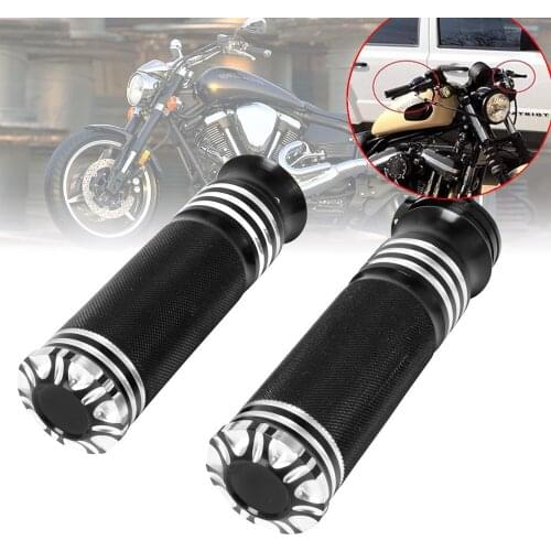 1'' 25mm Motorcycle Handlebar Bar Handle Grips CNC Aluminum Black For Harley Touring Sportster 883 1200 XL Dyna Softail VRSC