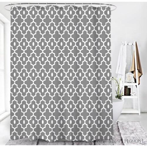 New Thickened Diamond Grid Waterproof Shower Curtains Multicolor Antimold Polyester Fabric Bathroom Curtain Home Decoration