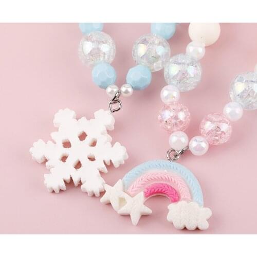 Makersland Children Necklaces for Girls Ice Cream Pendant Beads Resin Necklace Candy Color Cartoon Design Cute Jewelry Gifts