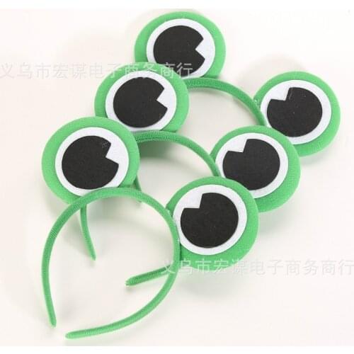 12pcs Girl Boy Birthday Party Headwear Costume Hairband Children Animal Frog Ears Headbands Baby Kids Halloween Hair Decorations