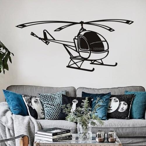 Simple Helicopter Aircraft Transport Wall Sticker Home Decoration Kids Teen bedroom Sofa background Self-adhesive Murals DG649