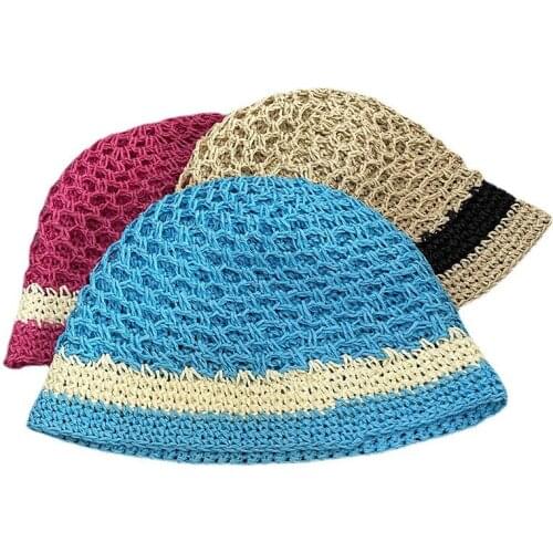 Womens Hat Summer Straw Hat Womens Foldable Outdoor Gorro Sunshade Hollow Panama Hat Beach Hat Fashion Elegant Hat