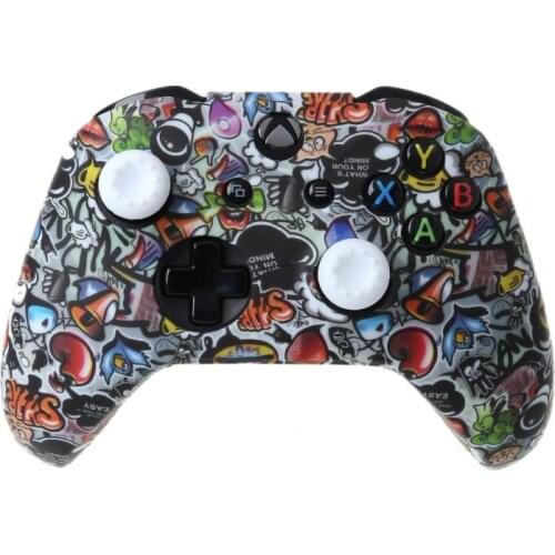 1Set Silicone Protective Skin Case Cover with Grips Cap for XBox One X S Controller Protector Gaming Accessories