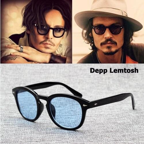 New Fashion Johnny Depp Lemtosh Style Sunglasses Men Brand Design Vintage Round Tint Ocean Lens Sun Glasses Oculos De Sol UV400